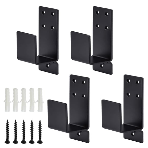 4packs 2*4 Door Barricade Brackets,Ymaiss Upgrade Heavy Duty Door Security Bar, Open Security Bar Holder U Brackets, Security Bar Door Stopper,Holder