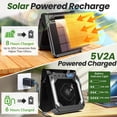 thumbnail image 2 of Ventilador con energía solar de 20000 mAh, ventilador recargable, ventilador con batería, ventilador portátil con 3 fuertes vientos y banco de energía, ventilador para persona para acampar al aire lib, 2 of 5