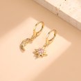 thumbnail image 1 of Pendientes con hebilla para la oreja con personalidad, temperamento, estrella, luna, asimétricos, de un solo diamante, estilo europeo y estadounidense, 1 of 6