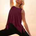 thumbnail image 5 of Stichou Women's Workout Crop Tops Y2K Oversized Cap Sleeve Flowy Tee Loose Fit Boxy Basic Yoga 2026 Summer Active Gym Shirts Deep Red 2XL, 5 of 7