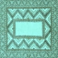 thumbnail image 1 of Ahgly Company Indoor Square Abstract Light Blue Modern Area Rugs, 6' Square, 1 of 4