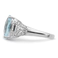thumbnail image 3 of Sterling Silver Rhodium Diam. & Checker-Cut Sky Blue Topaz Ring QR3062LSBT, 3 of 5