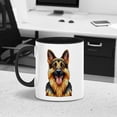 thumbnail image 3 of Patriotic German Shepherd Stained Glass Portrait American Flag 11oz Accent Two-tone Mug Alsatian Dog Lover Gifts Coffee Tea Cup - 01010, 3 of 5