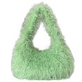 thumbnail image 1 of 898 Y2k Plush Dopamine Fashion Beach Lana Bolso Mano (verde) Verde Fluorescente, 1 of 6