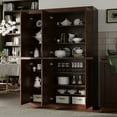 thumbnail image 5 of Palace Imports 100% Solid Wood Kitchen Pantry Storage Cabinet with Doors and Adjustable Shelves, 6-Door, Mocha, 5 of 8
