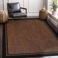 thumbnail image 6 of Indoor Outdoor Rug  5x7 Bordered Nut Brown Black Modern Area Rugs For And Patios Kitchen Hallway Mats Washable Porch Deck Outside Carpet (bordered 5 X 7), 6 of 9