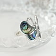 thumbnail image 5 of Captivating Butterfly Motif Rainbow Abalone Statement Sterling Silver Ring-12, 5 of 7