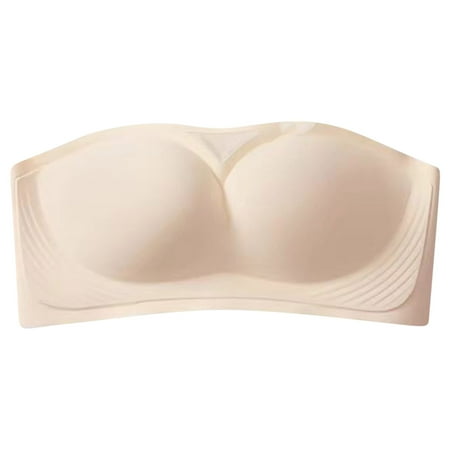 Jamicy Everyday Bras for Women Gift for Women Strapless Bra for Women Non-Slip Seamless Lightly Padded Bra Ultra Soft Breathable Support Minimizer Underwear