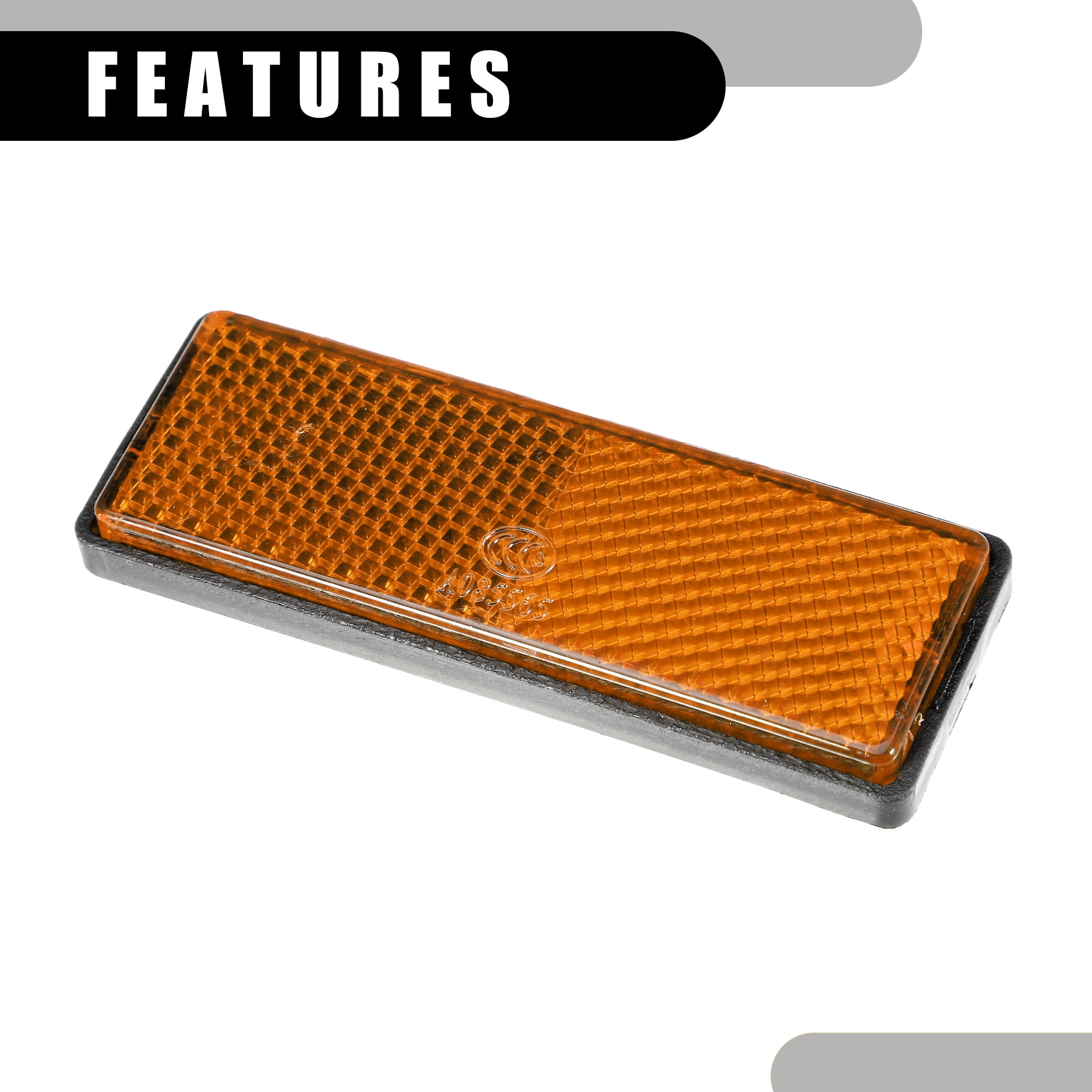 Unique Bargains 4x 3.46"x1.26" Rectangle Motorcycle Safety Reflector Red Orange
