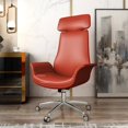 thumbnail image 1 of Italian Light Luxury Leather Office Chairs Modern Nordic Computer Chair Lift Swivel Chair Backrest Gaming Chair Office Furniture My Lux Decor Round, 1 of 30