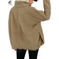 thumbnail image 5 of PULLIMORE Womens Fuzzy Turtlenecks Pullover Sherpa Fleece Sweaters Casual Long Sleeve Jumper Tops (S, Khaki), 5 of 7