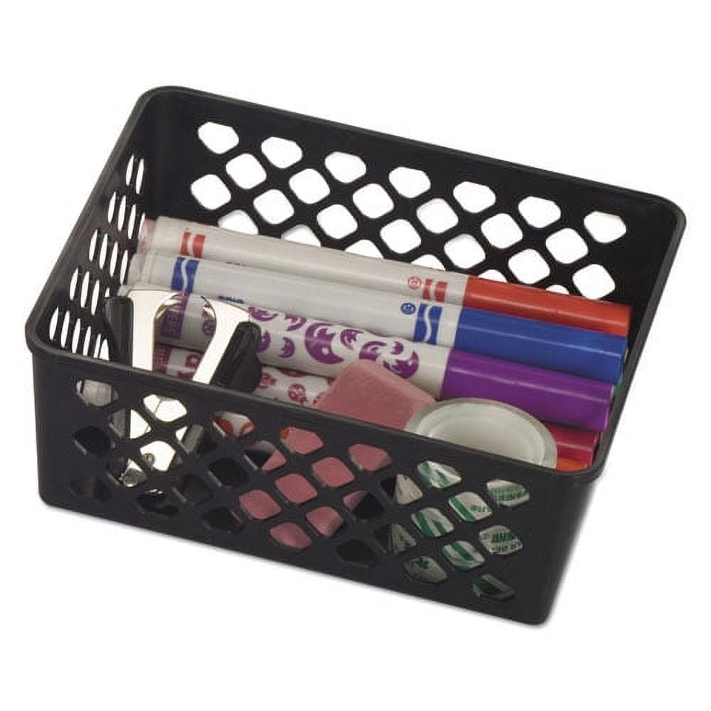 "Recycled Supply Basket, 6.125"" x 5"" x 2.375"", Black, 3/Pack | Bundle of 5 Packs"