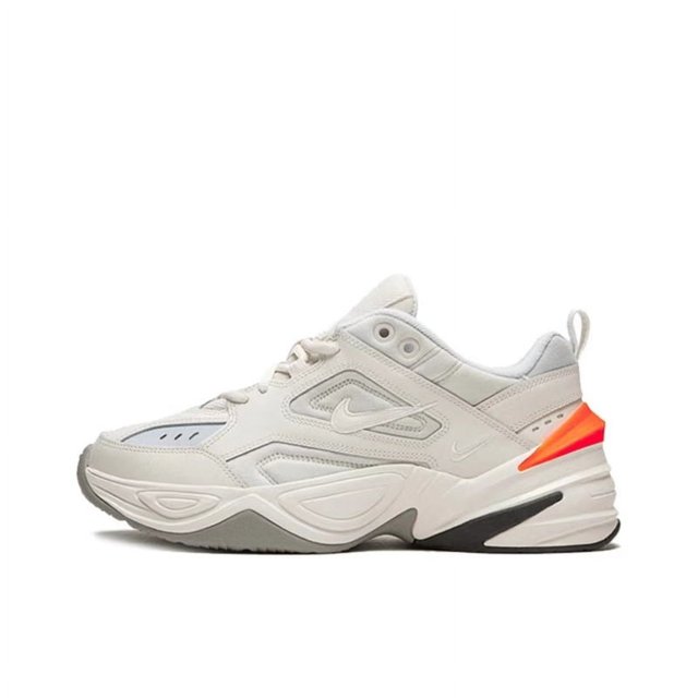 Zapatillas clásicas M2K Tekno blancas de platino puro, unisex, cómodas, de suela gruesa, estilo retro, informales, de caña baja