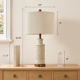 thumbnail image 4 of Oneach 24.5" 3-Way Farmhouse Table Lamp Set of 2 for Living Room Bedroom Resin Bedside Nightstands Lamps, 4 of 12