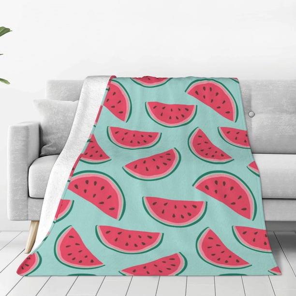 Balery Watermelon Manta de Felpa Suave y Acogedora – Cobija de Franela Aterciopelada para Cama, Lavable y Cálida para Sofá, Mascotas, Transpirable-40"x30"