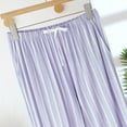 thumbnail image 6 of BLVB Pajama Pants Women Striped Elastic High Waist Straight Wide Leg Lounge Pj Pants Soft Pajama Bottoms Sleepwear with Pockets, 6 of 6
