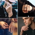 thumbnail image 2 of ORUYROP Men Vintage Celtic Rings, Can Engrave, Stainless Steel/Gold Plated/Black (Send Gift Box), 2 of 7