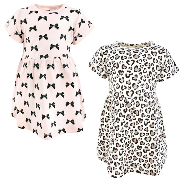 Luvable Friends Hudson Baby Dresses 2pk, Rosy Spotted Love, 0-3M