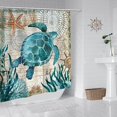 thumbnail image 1 of Jinsinto Mildew Resistant Shower Curtain Fabric Shower Curtain 180x180cm, Waterproof Washable Polyester Bathtub Bath Curtain with Hooks, Sea Turtle Pattern, 1 of 5