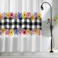 thumbnail image 2 of Colorful Flowers Shower Curtain Set, Waterproof Shower Curtains for Bathroom, Spring Floral Elegant Pastoral Watercolor Washable Fabric Bath Curtain for Bathtub Decoration with Hooks 66x72 Inches, 2 of 9