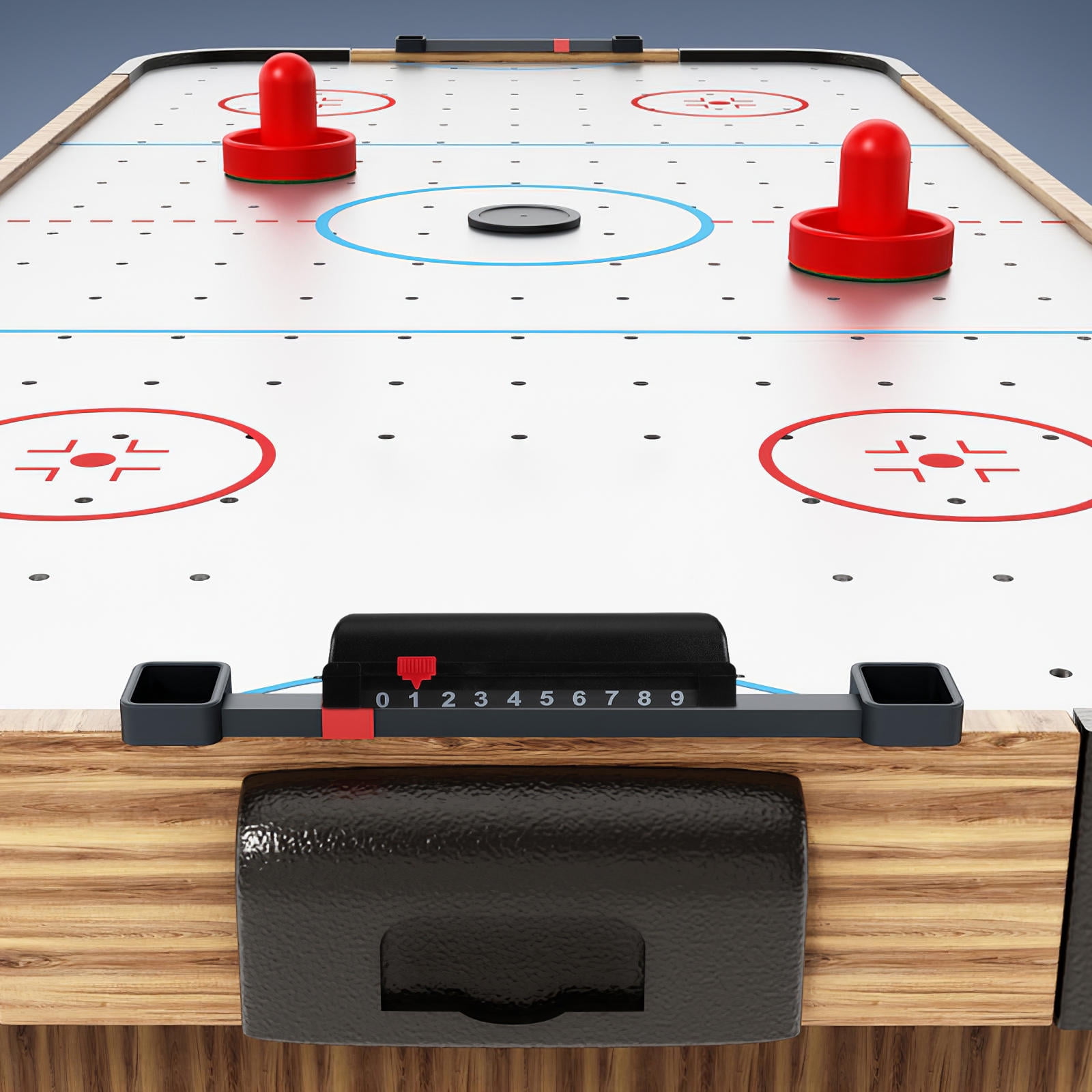 COSTWAY LED Airhockey Tisch 137cm - Elektrischer Spieltisch Mit LED-Anzeige