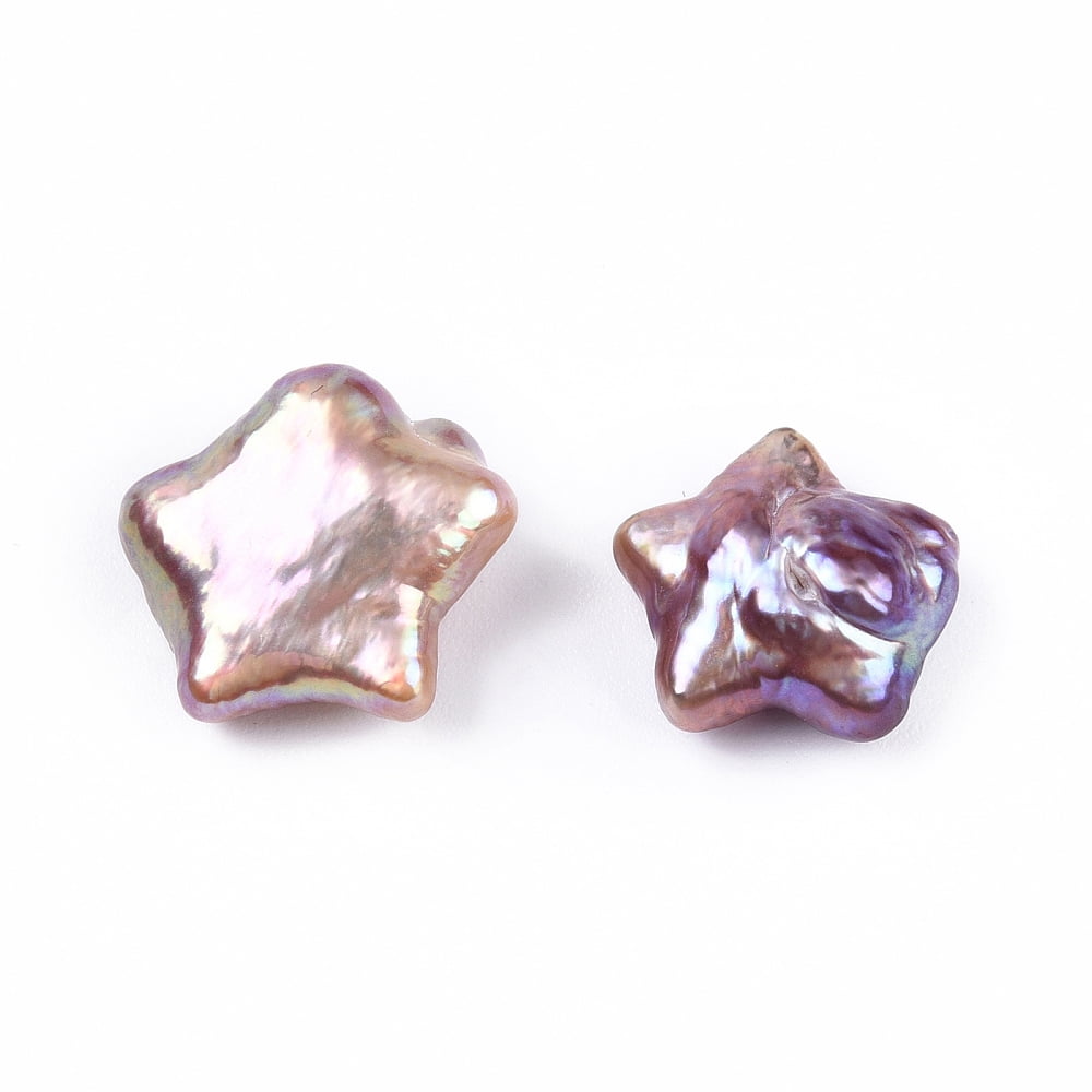 Natural Baroque Keshi Pearl Beads Freshwater Pearl Beads No Hole Star Thistle 11.5~14x12~14.5x4~7mm