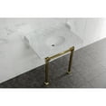 thumbnail image 2 of Kingston Brass LMS36MOQ7 Viceroy 36" Carrara Marble Console Sink with Stainless Steel Legs (8-Inch, 3-Hole), Carrara Marble White/Brushed Brass, 2 of 6