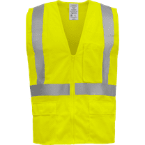 Ironwear 1284 Class 2 Polyester Safety Vest w/ Zipper & 2” Reflective Tape