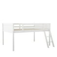 thumbnail image 5 of Full Size Wood Low Loft Bed with Ladder, Ladder Can be Placed on the Left or Right(White), 5 of 12