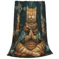 thumbnail image 2 of Sikiie Surreal Meditating Cat Ultra-Soft Micro flannel Blanket Luxury All Seasons Warm Blanket for Bedding Sofa and Travel (4 sizes)-60"x50", 2 of 7