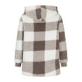 thumbnail image 3 of qucoqpe Winter Plaid Jackets for Men Trendy Plushy Fleece Full Zip Hooded Coat with Pockets, 3 of 6
