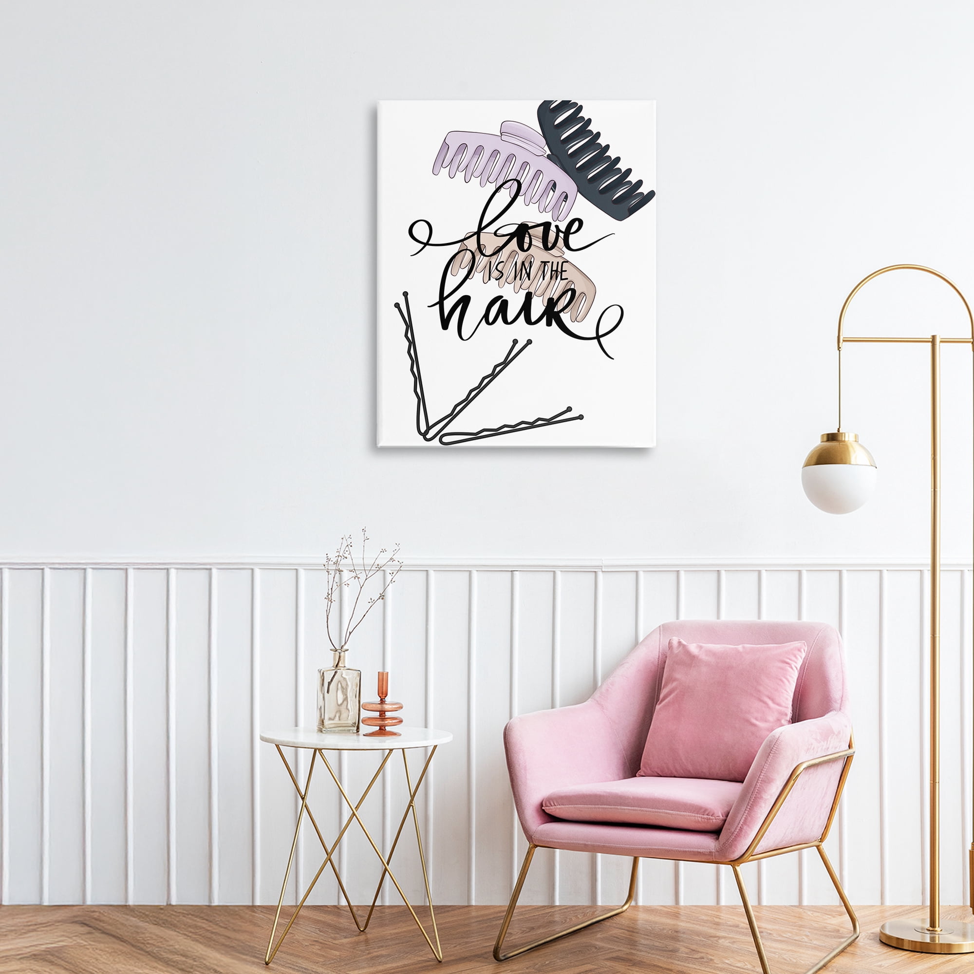 Stupell Industries Love Is In The Hair Canvas Wall Art, design by Jesse Keith