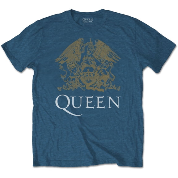 Men's Queen Crest Slim Fit T-shirt Small Indigo