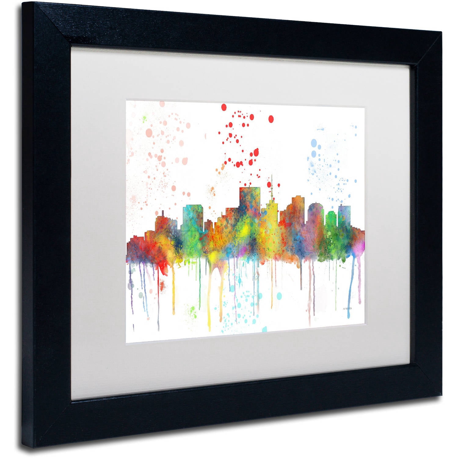 Trademark Fine Art "Richmond Virginia Skyline Mclr-1" Canvas Art by Marlene Watson, White Matte, Black Frame