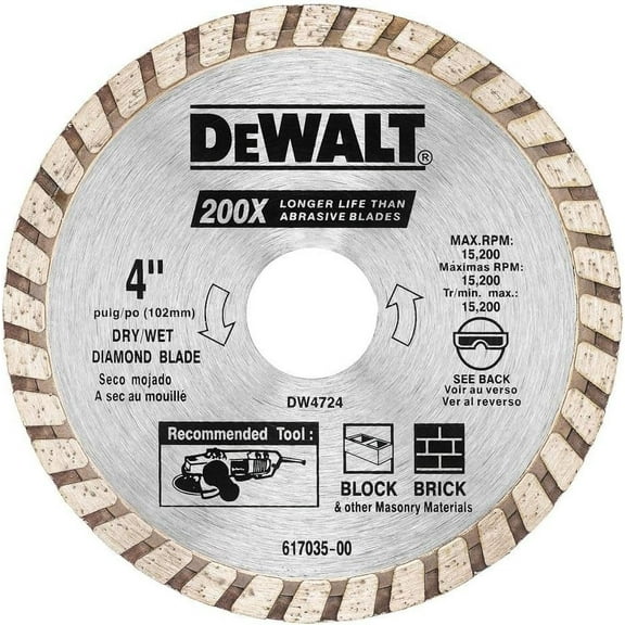 DEWALT DW4724B 4-Inch High Perf Masonry Blade