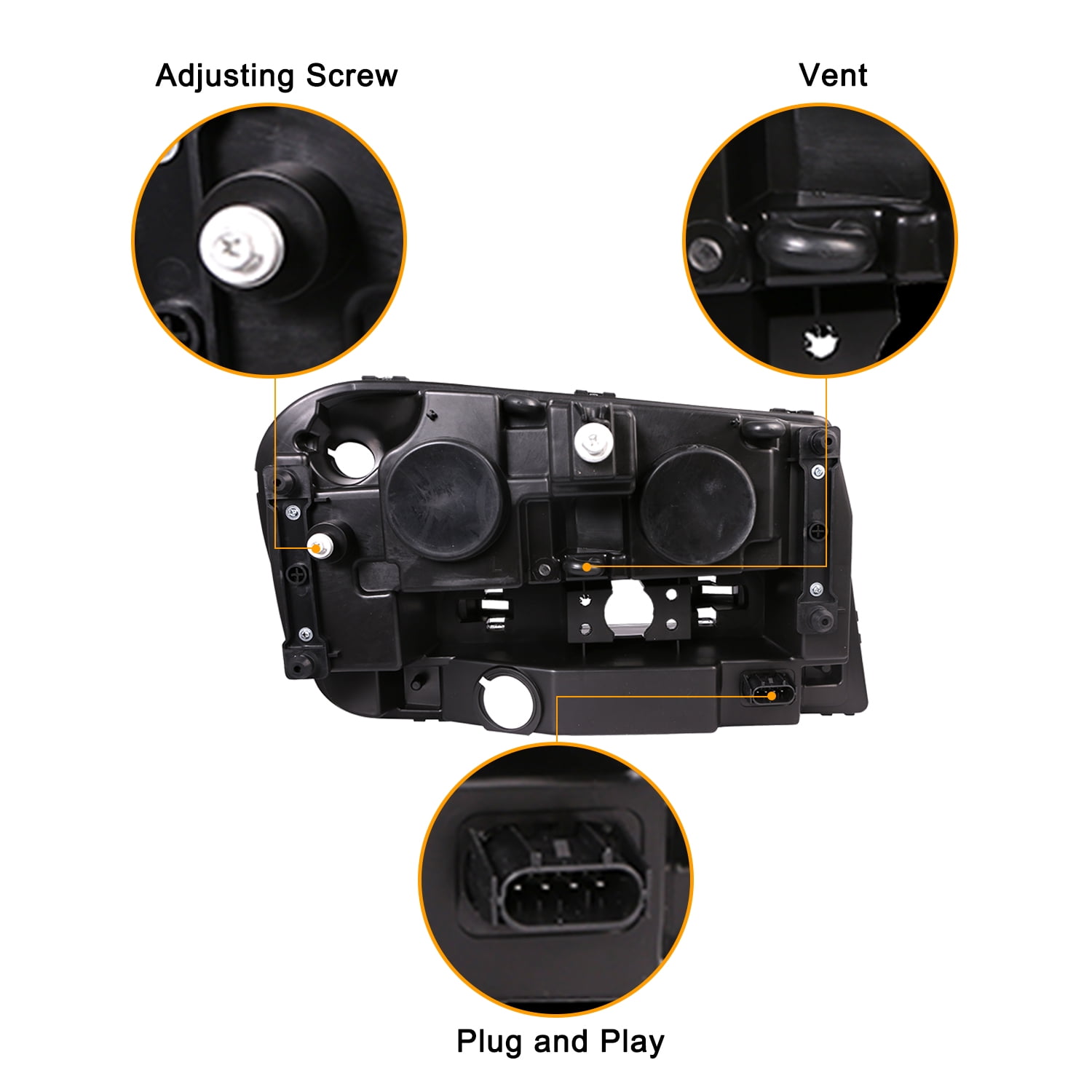 For 02-09 Chevrolet Trailblazer Chrome Housing Replacement Headlight Lamps SET