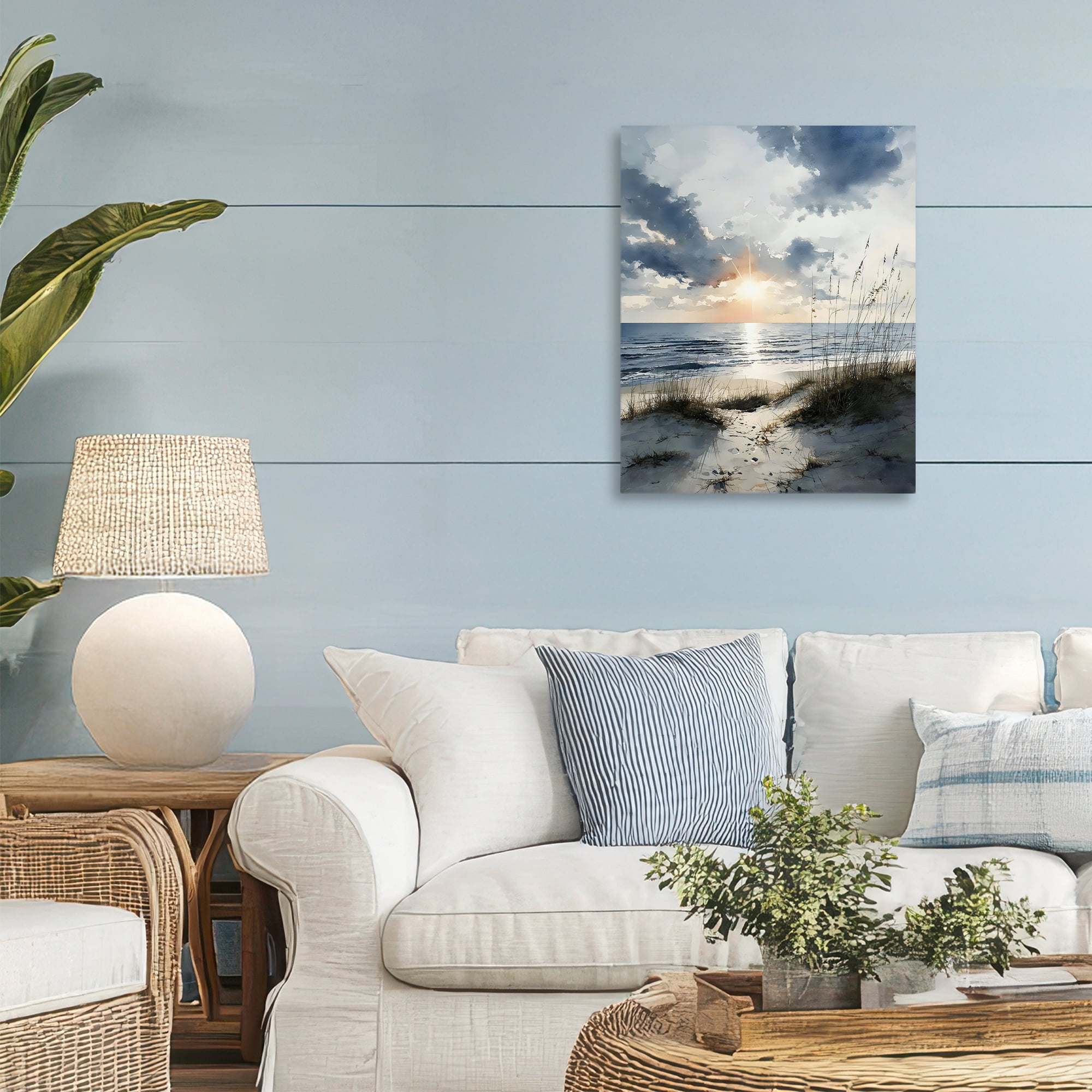 Stupell Industries Ocean Sunrise over Sandy Dunes Canvas Wall Art, design by Franklyn Gregory