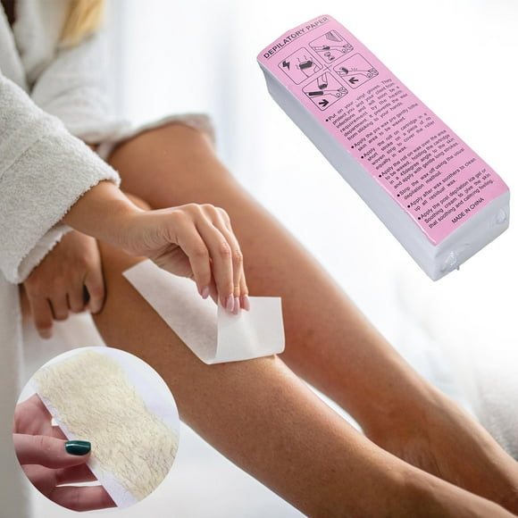 Fiudx Bandas Depilatorias No Tejidas, Kit de 100 Unidades, Bandas Gruesas y Flexibles, para Uso Corporal y Facial, Material Higiénico, para Todo El Cuerpo, para Eliminar El Vello No Deseado, Apto par