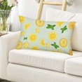 thumbnail image 3 of Yellow Lemon Pillow Covers 12x20 Inch Summer Fruit Leaves Lemon Pillow Case Green Yellow Watercolor Decorative Throw Pillows Summer Rectangular Cushion Cover Decor for Sofa Bed, 3 of 6