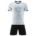 thumbnail image 3 of Yanarno Kids Boys Soccer Sports Outfits Print Short Sleeve T-shirt with Shorts Teamwear Training White Type A 5XS, 3 of 6
