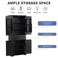 thumbnail image 5 of 72" Tall Bathroom Storage Cabinet with Doors and Drawer, Freestanding Floor Cupboard with Storage Rack and Adjustable Shelf for Living Room, Black, 5 of 8