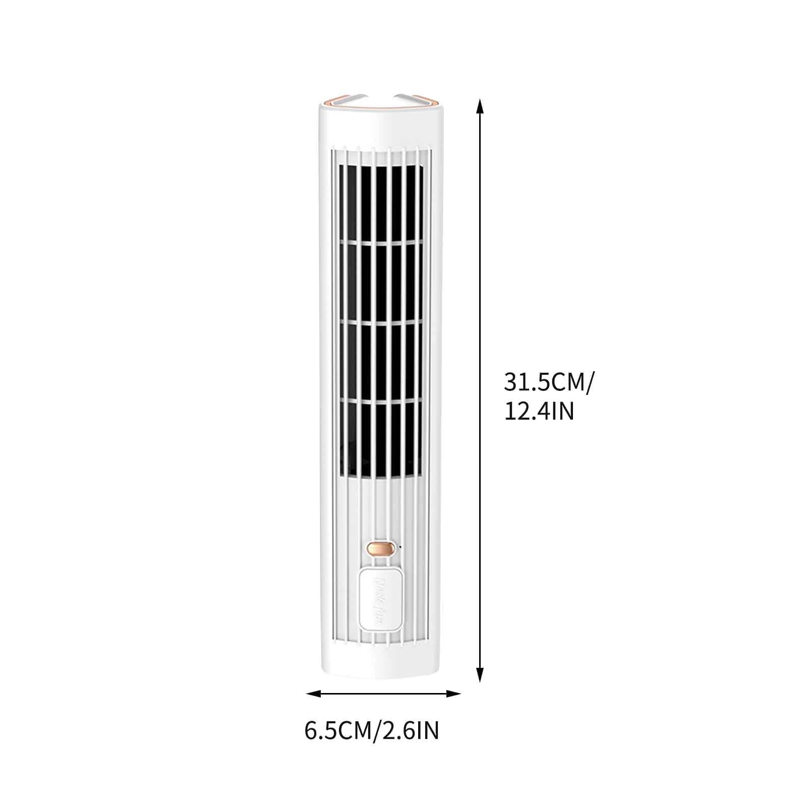 Tower Fan, Quiet Cooling Fan, Bladeless Fan, Portable Tower Bladeless Fan Air Conditioner with 3 Speeds Strong Airflow Quiet Operation Vertical Horizontal Desk Fan for Kitchen Bedroom