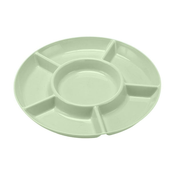 Bandeja de plástico dividida para aperitivos con compartimentos para frutos secos y frutas. Bandeja redonda y cuadrada para servir frutas deshidratadas. Organizador para fiestas en casa, cocina,