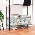 thumbnail image 3 of Yayeee Foldable Storage Basket for Shelves Waterproof Cloth Bins with Handles, Blue Wildflower Pattern, 3 of 7