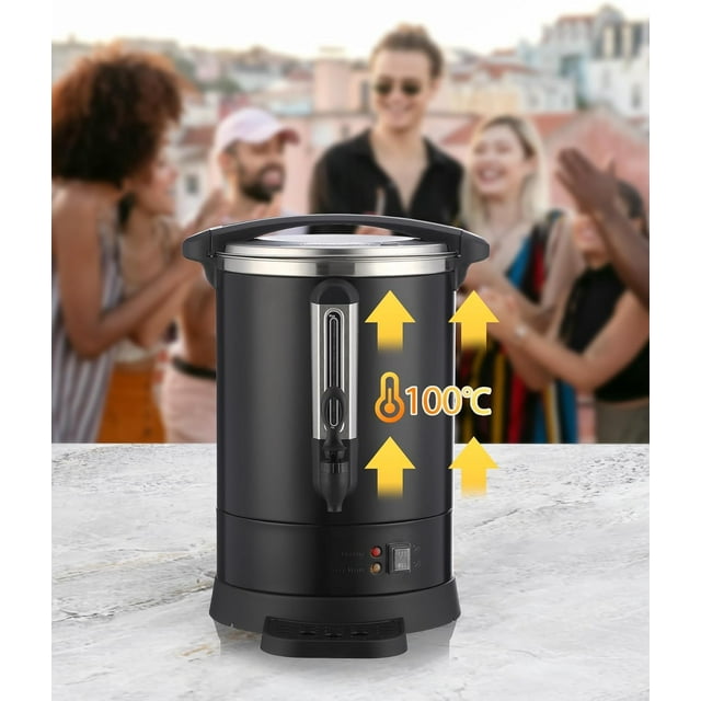 BeesClover Urne à Café Commerciale - Distributeur de Café Électrique 110 Tasses avec Double Paroi Isolante, Grande Capacité pour Mariage, Fête, Restauration et Réunions de Bureau