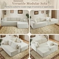 thumbnail image 3 of Muumblus Modular Sectional Sofa, Oversized L-Shape Cloud Couch, Modern Corduroy Sleeper Couches for Living Room, No Assembly Required, Beige White (Right Facing Chaise), 3 of 11