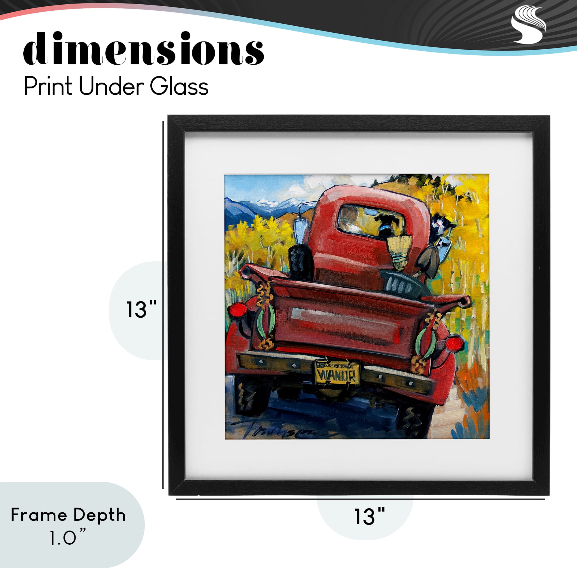 Stupell Industries Wander Truck Through Wheat Grass Black Framed Print Under Glass, design by CR Townsend