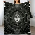 thumbnail image 3 of Levens Sun and Moon Blanket Gifts for Women Girls Mom, Space Psychedelic Decoration for Home Bedroom Living Room Office Dorm, Soft Comfort Lightweight Throw Blankets Black Twin 60"x80", 3 of 6
