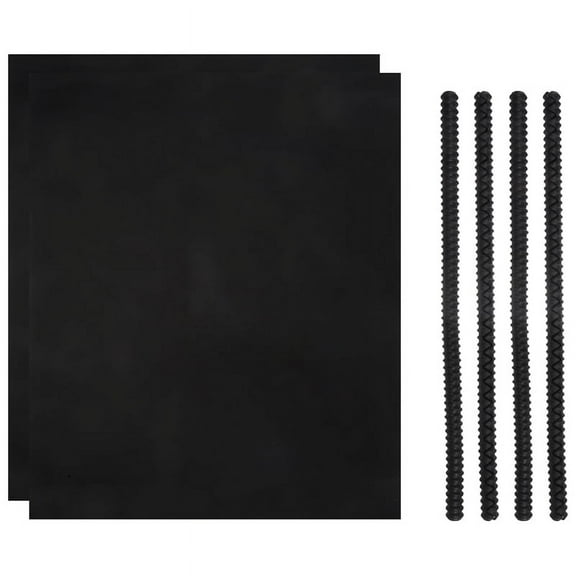 4 Pcs Black Oven Shelf Silicone Rack Guard   2 Non Stick Liners Mat for Keeping Clean and Protecting