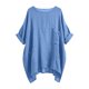 thumbnail image 5 of Mujeres Tops Color Sólido Manga Corta Malla Empalme V-Cuello Blusa Casual, Tops de Verano de las Mujeres, 5 of 8